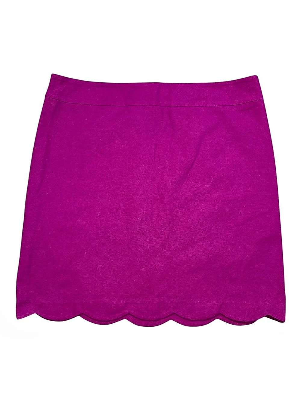 Talbots 12 Scalloped Mini Skirt Fuchsia Pink Like New